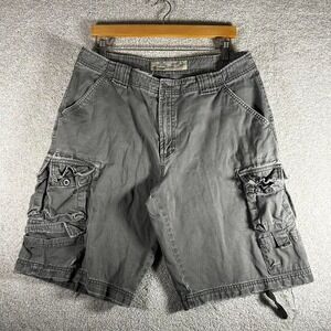 Y2K Lee grey/green baggy long utility skater cargo shorts